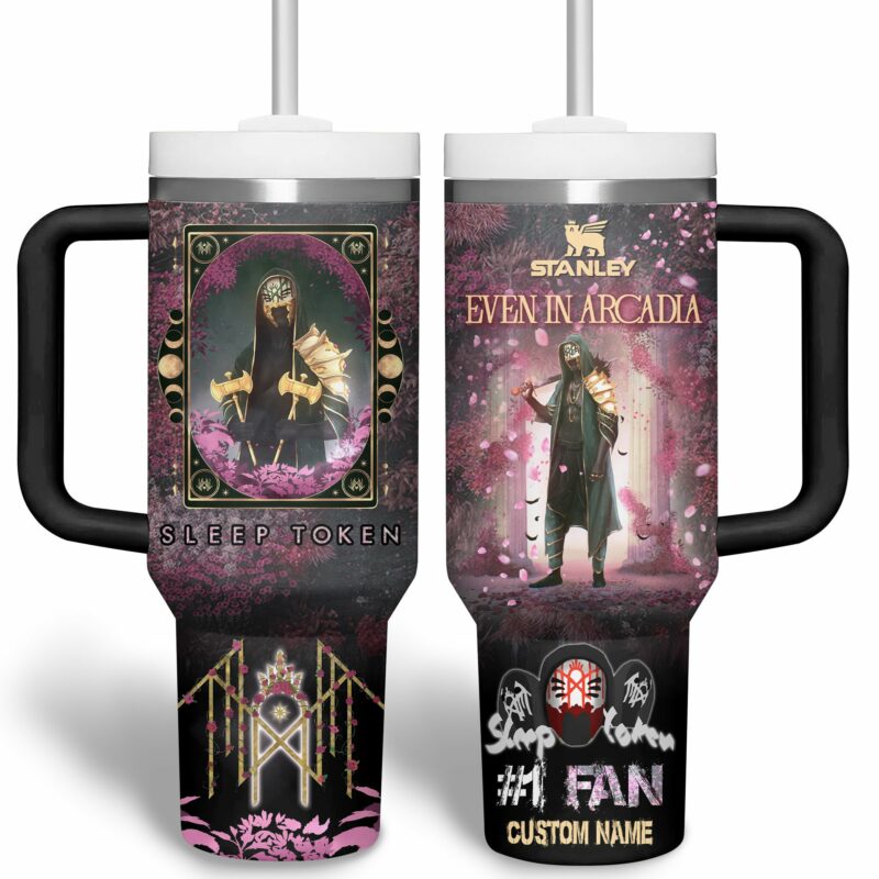 Sleep Token Music Custom Stanley Quencher 40oz Stainless Steel Tumbler With Handle - Threewoofs - Image 3