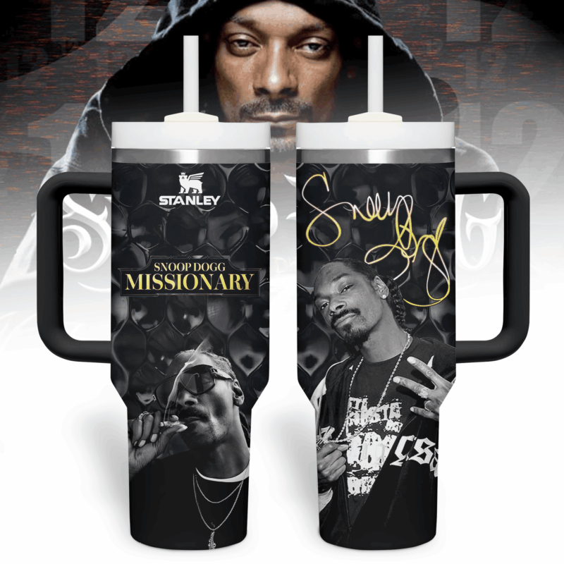 Snoop Dogg Music Custom Stanley Quencher 40oz Stainless Steel Tumbler With Handle - Threewoofs