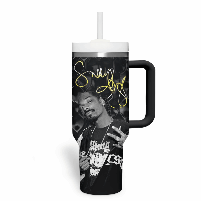 Snoop Dogg Music Custom Stanley Quencher 40oz Stainless Steel Tumbler With Handle - Threewoofs - Image 4