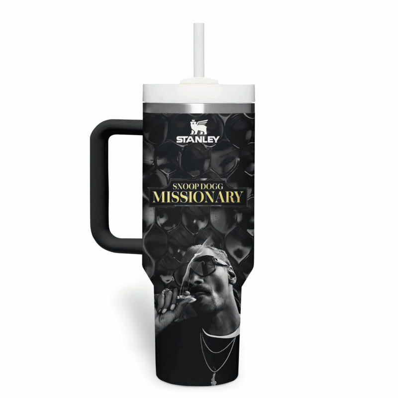 Snoop Dogg Music Custom Stanley Quencher 40oz Stainless Steel Tumbler With Handle - Threewoofs - Image 3