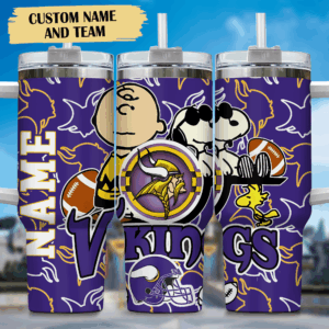 Personalized Vikings Tumbler - Custom Name & Team Design