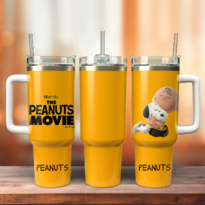 Peanuts Movie Tumbler – Double Wall Insulated Cup with Handle & Straw