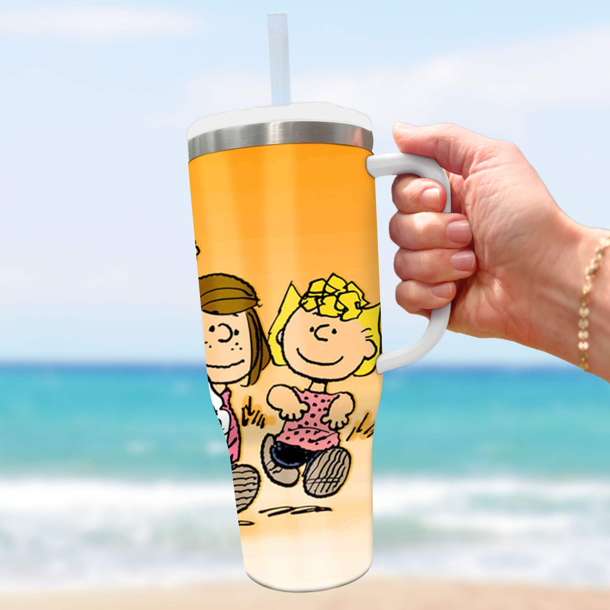Personalized Cartoon Character Insulated Tumbler with Straw - Fun & Colorful Drinkware - Image 3