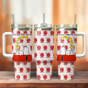 Charming Snoopy & Woodstock Tumbler Mug - Stay Hydrated with Style!