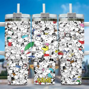 Personalized Cartoon Dog Tumbler with Straw - Fun & Stylish Design