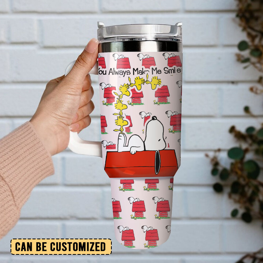 Charming Snoopy & Woodstock Tumbler Mug - Stay Hydrated with Style! - Image 2