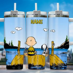Custom Cartoon Character Tumbler - Personalized Name Drinkware