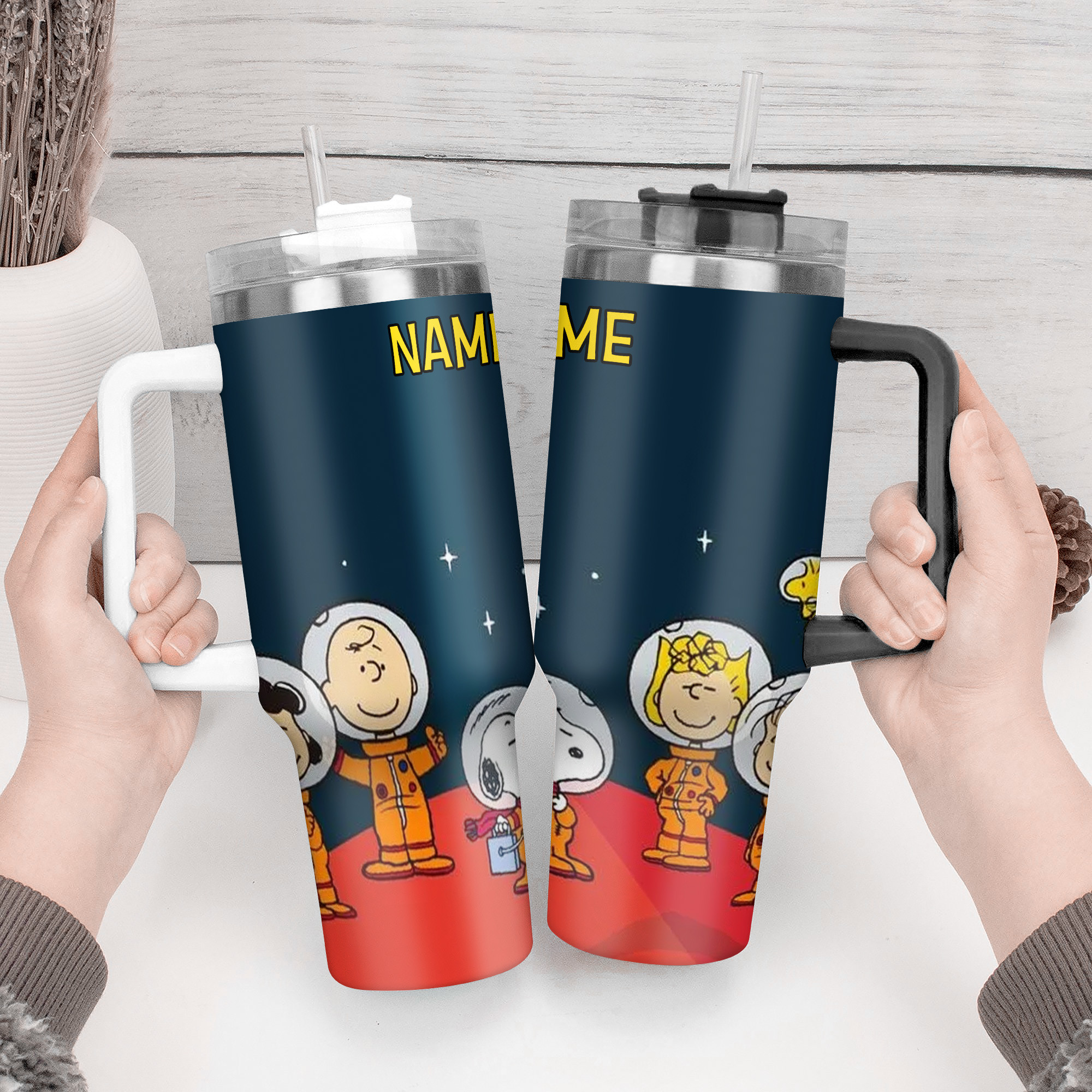 Custom Space Adventure Tumbler with Straw - Personalized Astronaut Design - Image 3