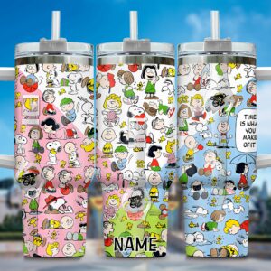 Personalized Cartoon Character Tumbler with Straw - Fun & Colorful Design