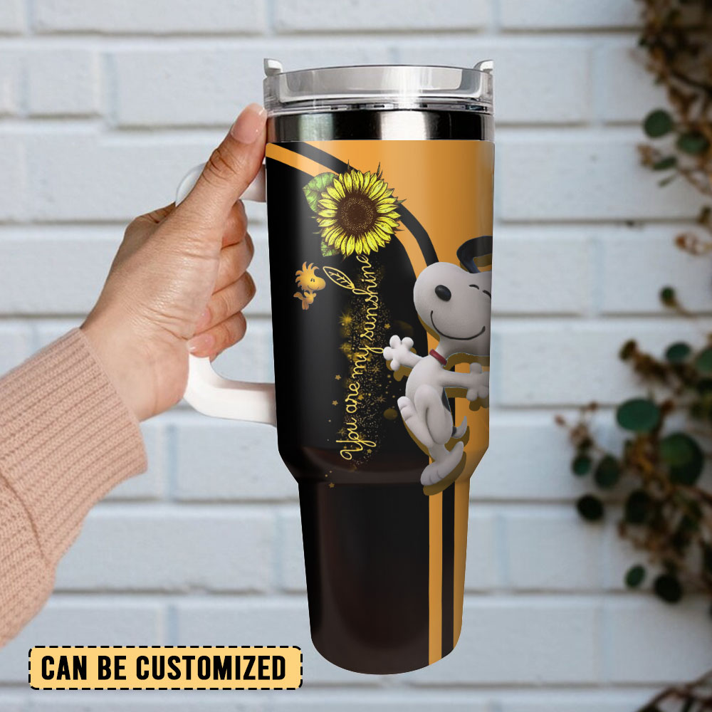 Charming Sunflower & Dog Tumbler with Handle - Perfect for Coffee Lovers - Image 2