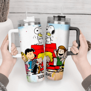 Personalized Snoopy & Friends Tumbler Mug - Custom Name Gift