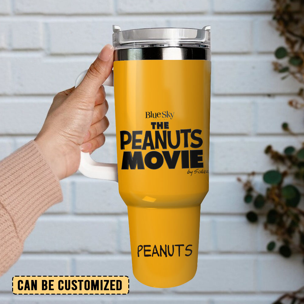Peanuts Movie Insulated Tumbler with Handle - Charlie Brown & Snoopy Design - Image 2
