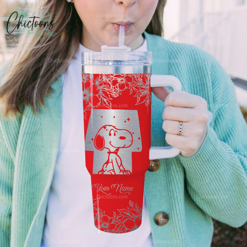 Snoopy Cartoon Custom Stanley Quencher 40oz Stainless Steel Tumbler - Threewoofs - Image 5