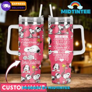 Custom Snoopy Valentine's Day Tumbler - Personalized Gift for Loved Ones