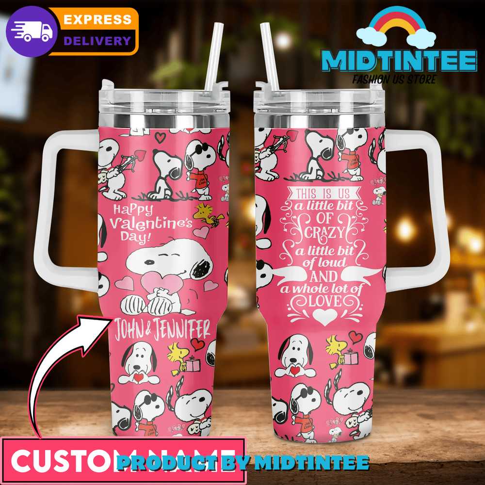 Custom Snoopy Valentine's Day Tumbler - Personalized Gift for Loved Ones