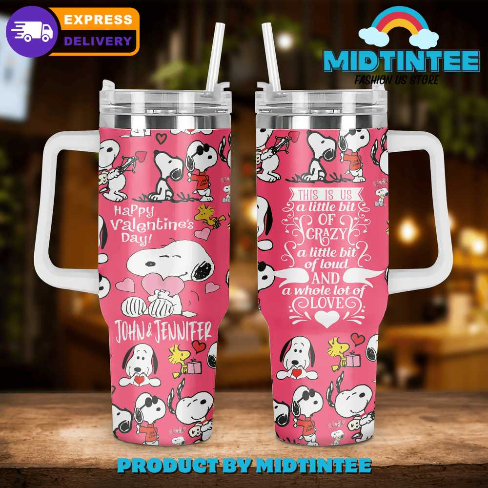 Custom Snoopy Valentine's Day Tumbler - Personalized Gift for Loved Ones - Image 3