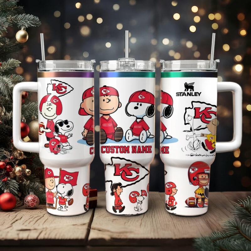 Snoopy PeanuTaylor Swift Football Cartoon Custom Stanley Quencher 40oz Stainless Steel Tumbler With Handle - Threewoofs