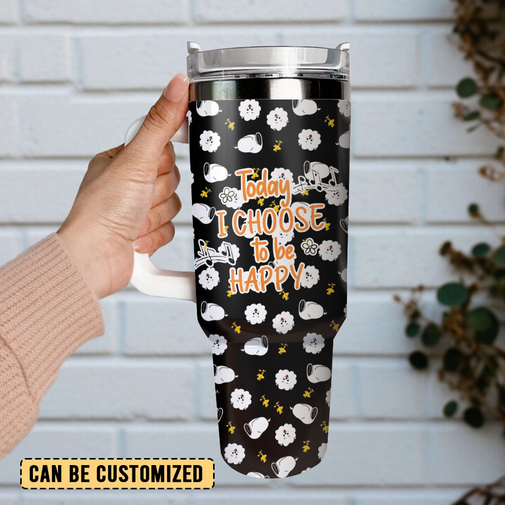 Joyful Character Tumbler with Handle - Choose Happiness Everyday! - Image 2