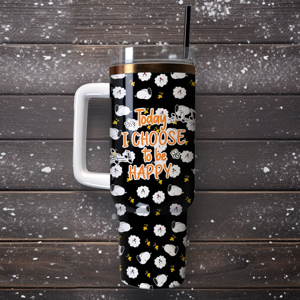 Joyful Character Tumbler with Handle - Choose Happiness Everyday! - Image 4