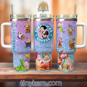 Personalized Fairy Tale Glitter Tumbler with Straw & Handle