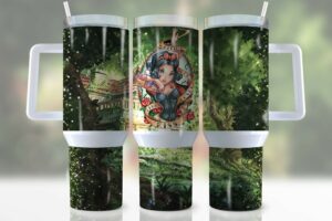 Enchanting Forest Tumbler with Artistic Fairy Tale Design - 40oz Travel Mug