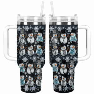 Snowflake Cheer Christmas Custom Stanley Quencher 40oz Stainless Steel Tumbler With Handle - Threewoofs