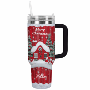 Snowman Christmas Custom Stanley Quencher 40oz Stainless Steel Tumbler With Handle - Threewoofs