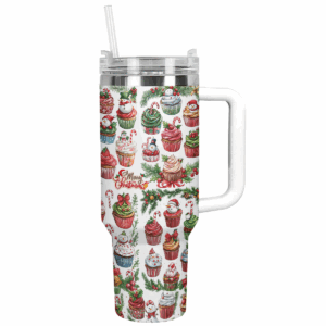 Snowy Treats Delight Christmas Custom Stanley Quencher 40oz Stainless Steel Tumbler With Handle - Threewoofs