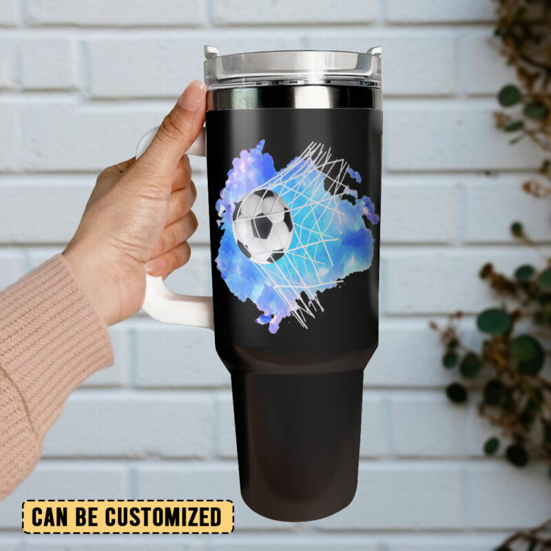 Soccer Sports Custom Stanley Quencher 40oz Stainless Steel Tumbler With Handle - Threewoofs - Image 3