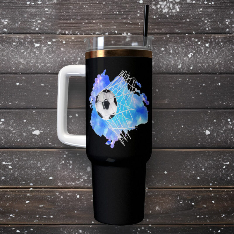 Soccer Sports Custom Stanley Quencher 40oz Stainless Steel Tumbler With Handle - Threewoofs - Image 2
