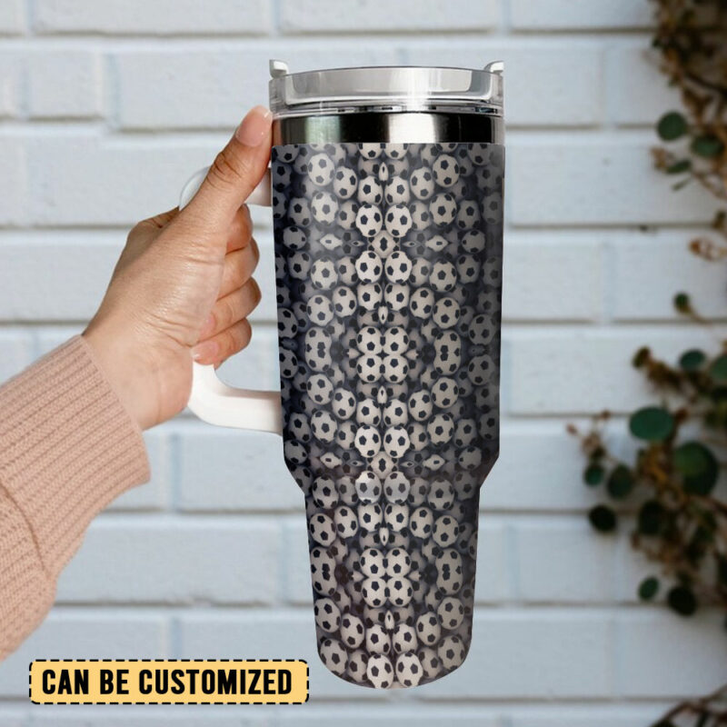 Soccer Sports Custom Stanley Quencher 40oz Stainless Steel Tumbler With Handle - Threewoofs - Image 3