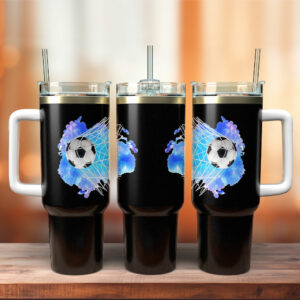 Soccer Sports Custom Stanley Quencher 40oz Stainless Steel Tumbler With Handle - Threewoofs