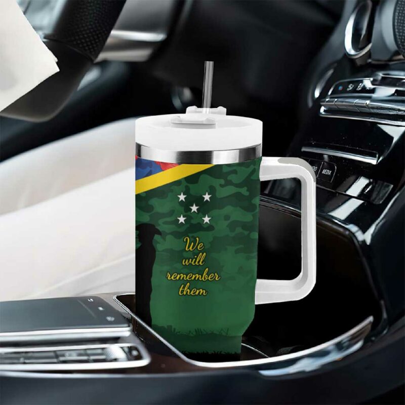Solomon Islands Remembrance Day We Will Remember Them Custom Stanley Quencher 40oz Stainless Steel Tumbler With Handle - Threewoofs - Image 8