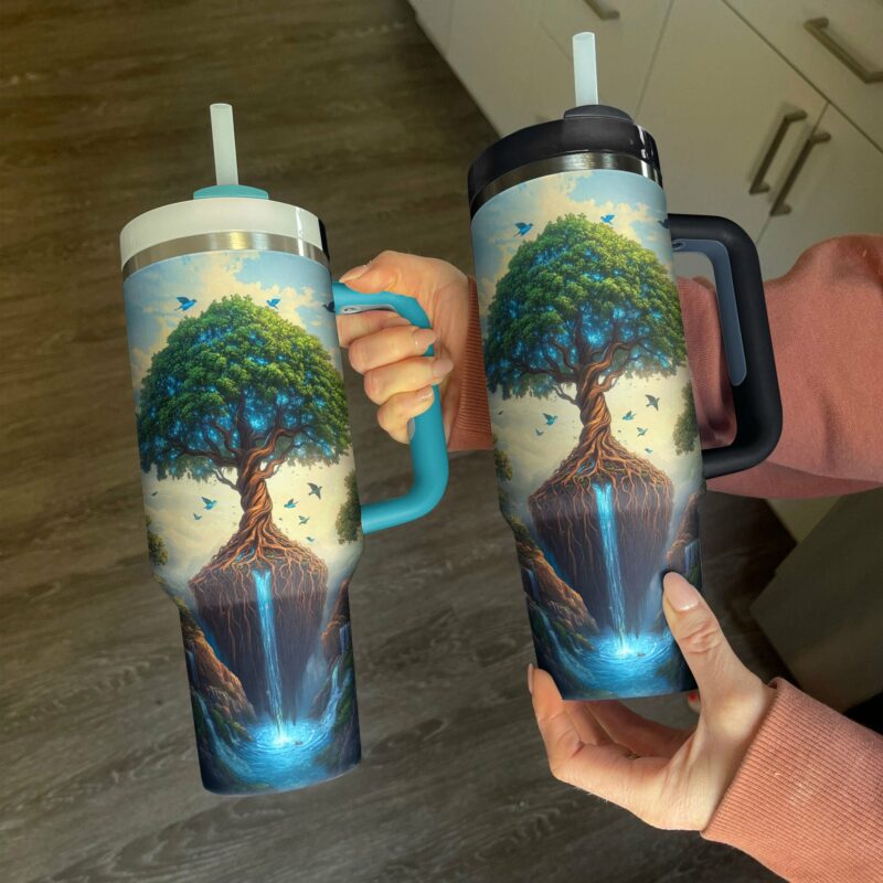 Soulful sips Custom Stanley Quencher 40oz Stainless Steel Tumbler With Handle - Threewoofs - Image 4