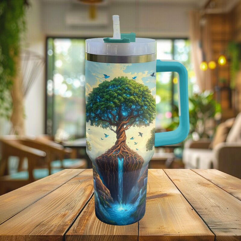 Soulful sips Custom Stanley Quencher 40oz Stainless Steel Tumbler With Handle - Threewoofs - Image 2