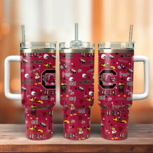South Carolina Gamecocks NCAA Custom Stanley Quencher 40oz Stainless Steel Tumbler With Handle - Threewoofs