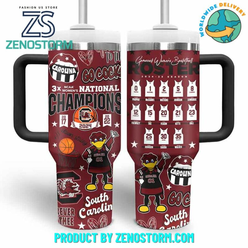 South Carolina Gamecocks NCAA Custom Stanley Quencher 40oz Stainless Steel Tumbler With Handle - Threewoofs - Image 3