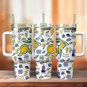 South Dakota State Jackrabbits NCAA Custom Stanley Quencher 40oz Stainless Steel Tumbler With Handle - Threewoofs