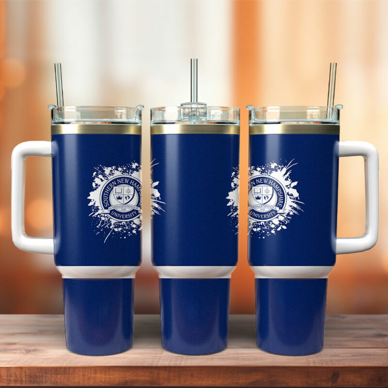 Southern New Hampshire University Custom Stanley Quencher 40oz Stainless Steel Tumbler With Handle - Threewoofs