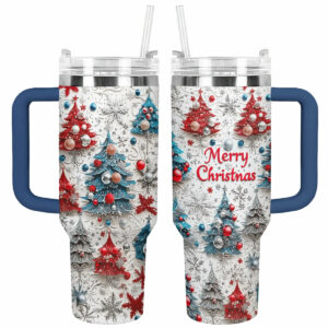 Sparkling Christmas Custom Stanley Quencher 40oz Stainless Steel Tumbler With Handle - Threewoofs