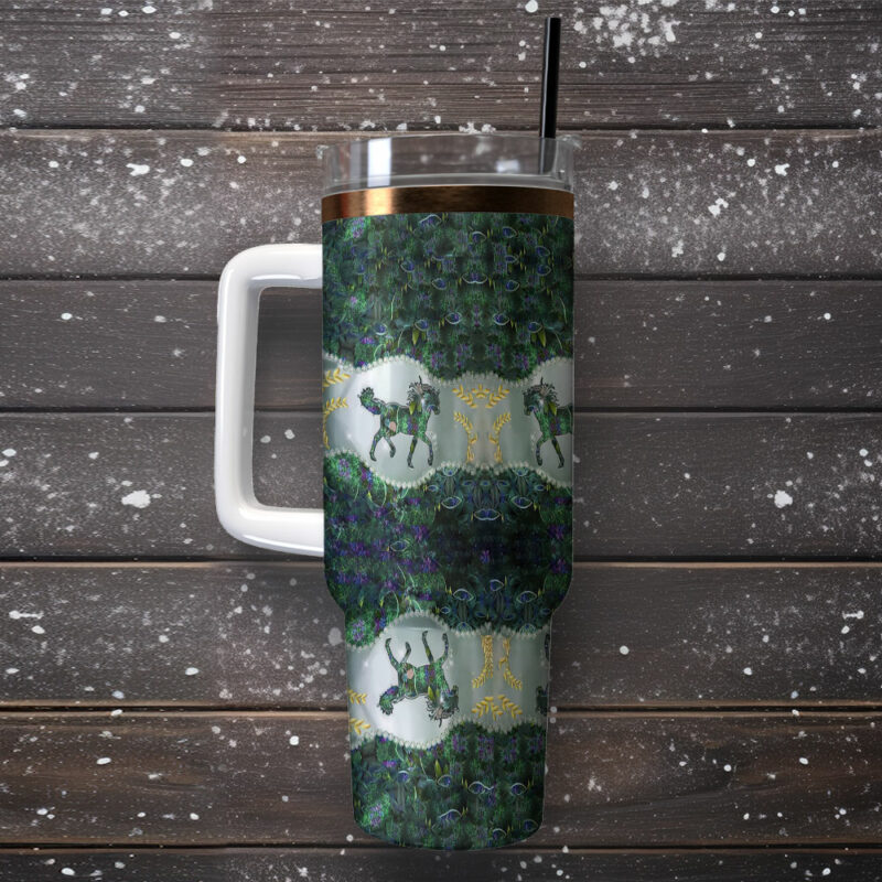 Special Horse Custom Stanley Quencher 40oz Stainless Steel Tumbler With Handle - Threewoofs - Image 2
