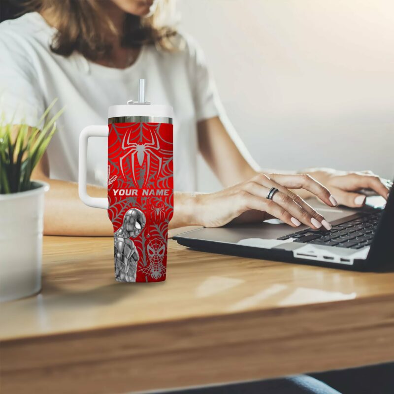Spider Man Movies Custom Stanley Quencher 40oz Stainless Steel Tumbler With Handle - Threewoofs - Image 3