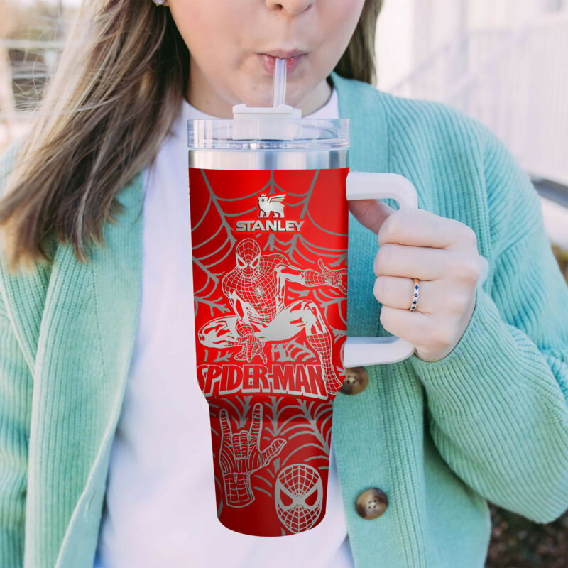 Spider Man Movies Custom Stanley Quencher 40oz Stainless Steel Tumbler With Handle - Threewoofs - Image 4