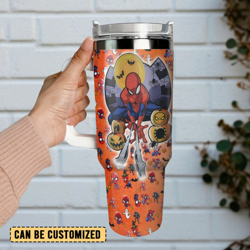 Spiderman Movies Custom Stanley Quencher 40oz Stainless Steel Tumbler With Handle - Threewoofs - Image 3