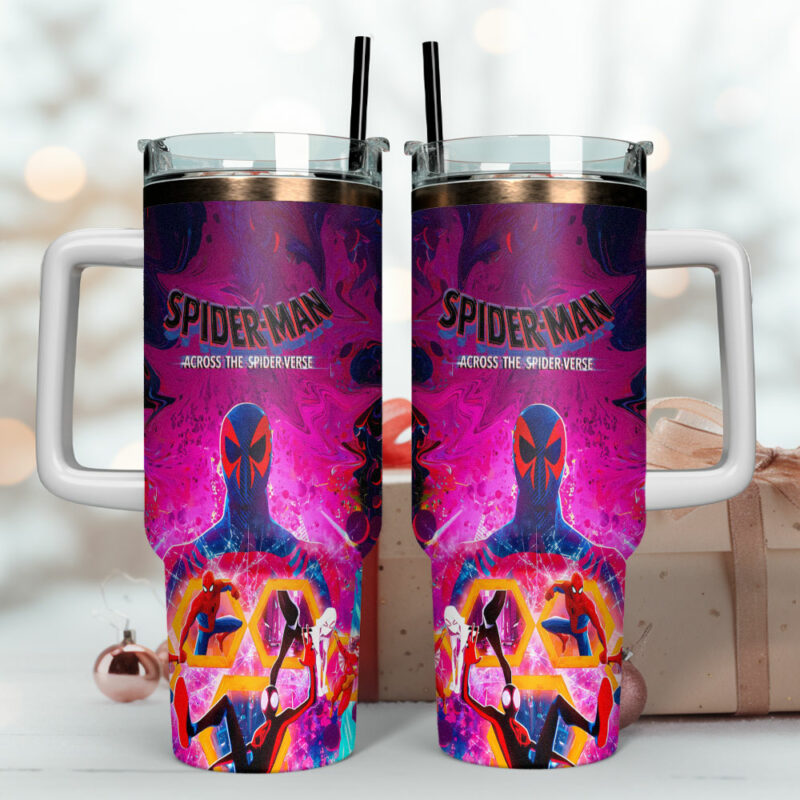 Spiderman Movies Custom Stanley Quencher 40oz Stainless Steel Tumbler With Handle - Threewoofs - Image 4