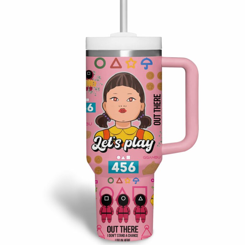 Squid Game Movies Custom Stanley Quencher 40oz Stainless Steel Tumbler With Handle - Threewoofs - Image 3