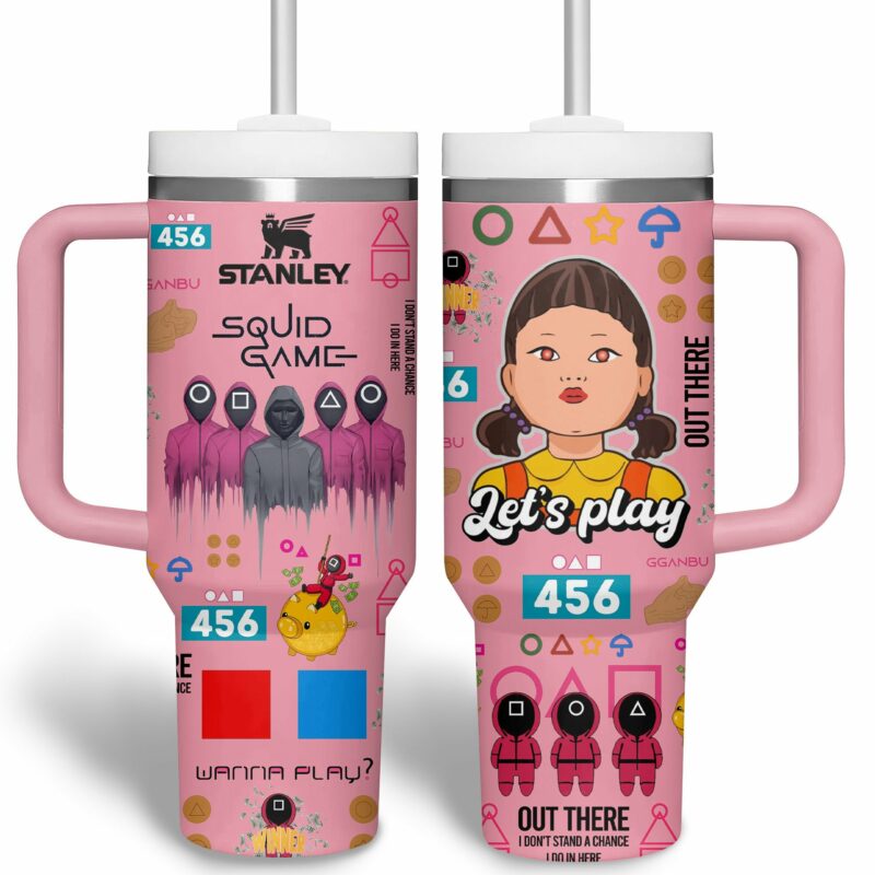 Squid Game Movies Custom Stanley Quencher 40oz Stainless Steel Tumbler With Handle - Threewoofs - Image 2