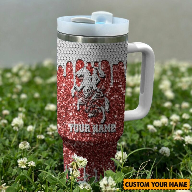 St. George Illawarra Dragons NRL Sports Glitter Custom Stanley Quencher 40oz Stainless Steel Tumbler With Handle - Threewoofs - Image 2