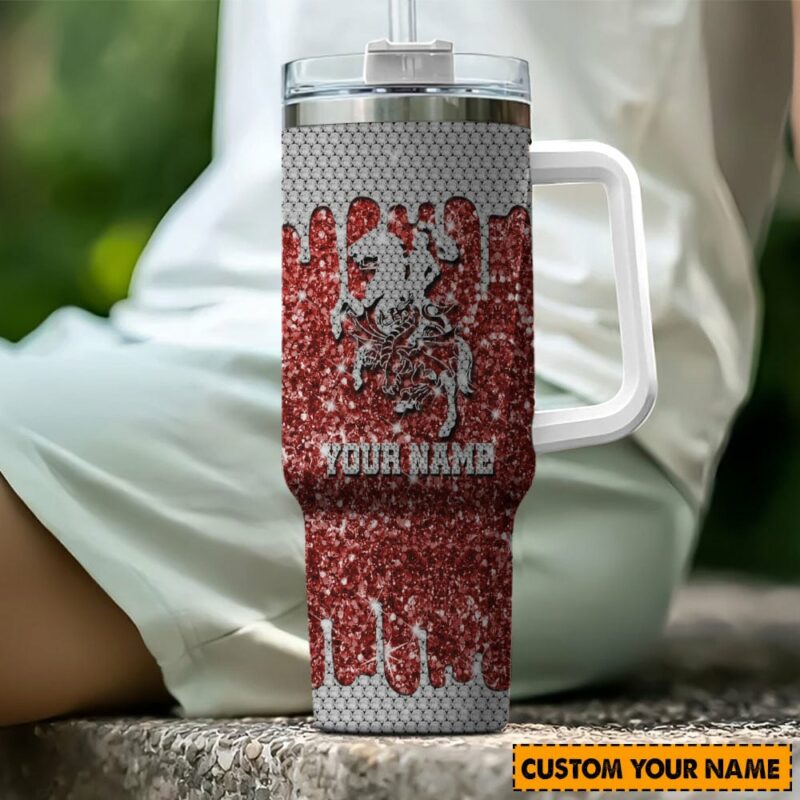 St. George Illawarra Dragons NRL Sports Glitter Custom Stanley Quencher 40oz Stainless Steel Tumbler With Handle - Threewoofs