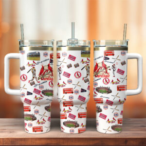 St. Louis Cardinals MLB Custom Stanley Quencher 40oz Stainless Steel Tumbler With Handle - Threewoofs